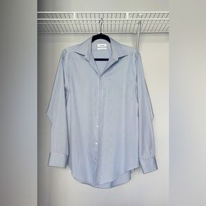 Calvin Klein Non Iron Slim Fit Pinstripe Long Sleeve Button Down